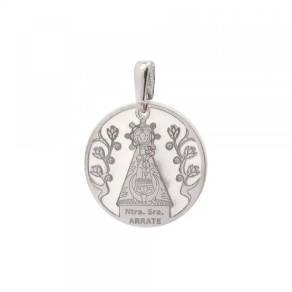 Colgante Virgen de Arrate Nácar y Plata 30mm*Eguzkilore Sale