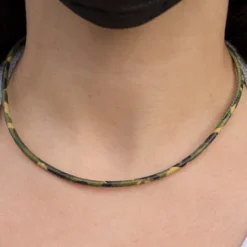 Cordón de Cuero Estampado Militar Verde*Eguzkilore Online