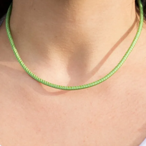 Cordón de Cuero Verde Metalizado*Eguzkilore New