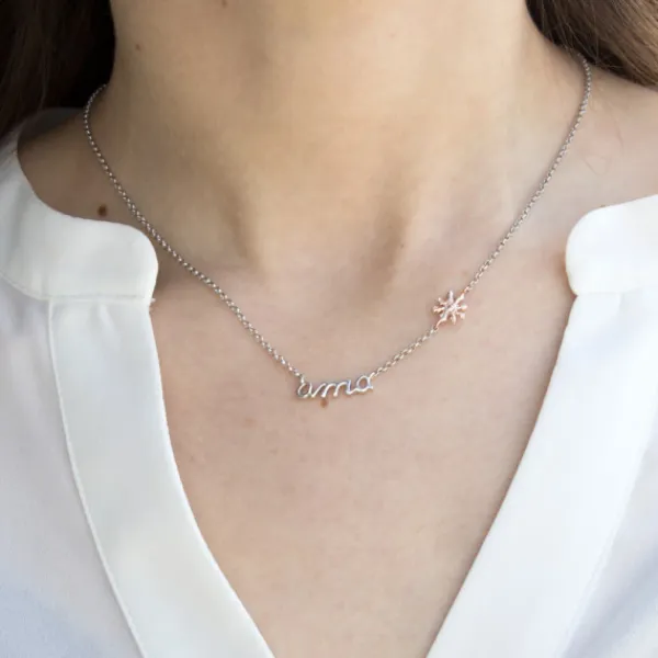 Gargantilla Ama Plata y Rosa*Eguzkilore Clearance