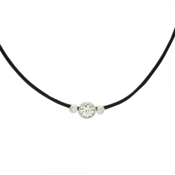 Gargantilla Anuk Cuero Negro y Plata*Eguzkilore Clearance