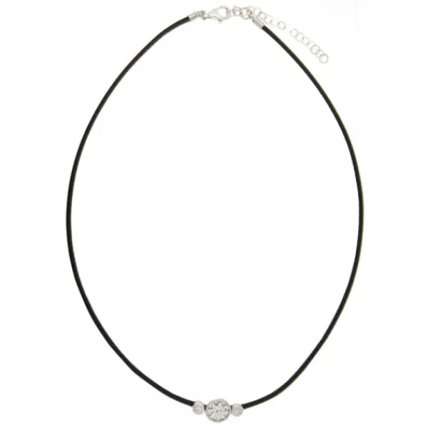 Gargantilla Anuk Cuero Negro y Plata*Eguzkilore Clearance