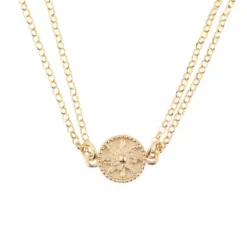 Gargantilla Anuk Doble Cadena de Plata Dorada*Eguzkilore New