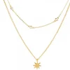 Gargantilla Doble de Plata Dorada y Circonitas*Eguzkilore Discount