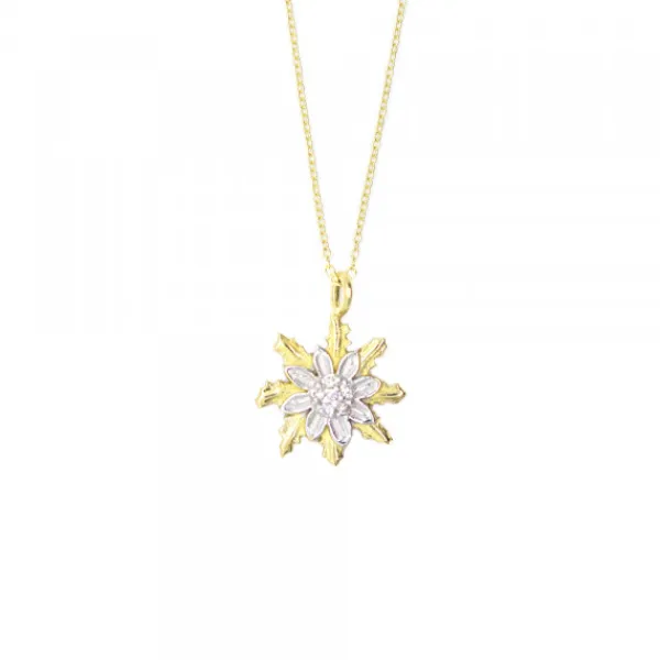 Gargantilla Oro Bicolor y Diamantes 10mm*Eguzkilore
