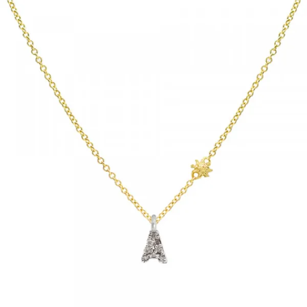 Gargantilla Inicial Oro Bicolor y Brillantes*Eguzkilore New