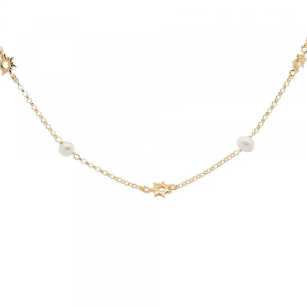 Gargantilla Mountain de Plata Dorada y Perlas*Eguzkilore Discount