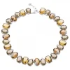 Gargantilla Queen 3 Plata y Cristales Marrones*Eguzkilore Clearance