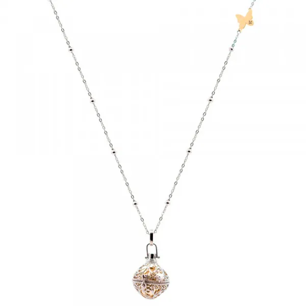 Llamador de Ángeles Ovalado con Bola Dorada y Mariposa Personalizable*Eguzkilore Discount