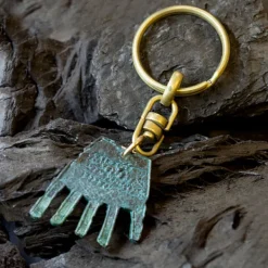 Llavero Mano de Irulegi Plata Oxidada Verde*Eguzkilore Online