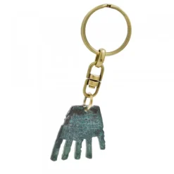 Llavero Mano de Irulegi Plata Oxidada Verde*Eguzkilore Online