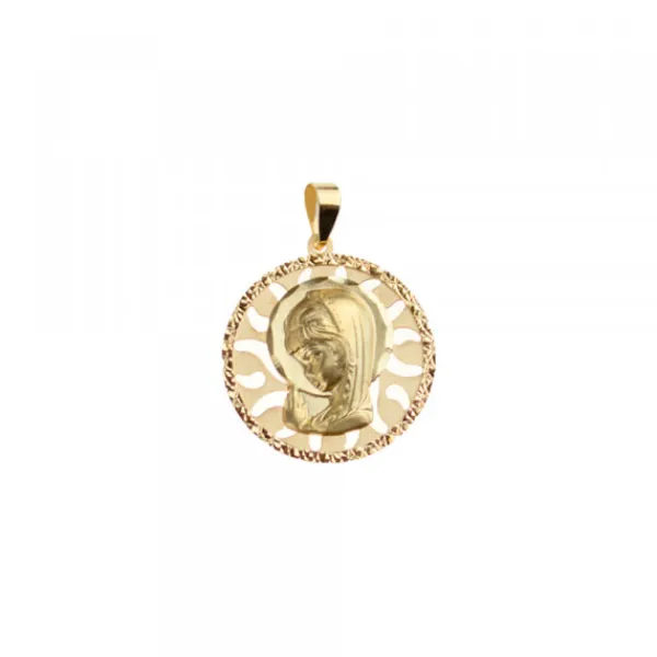 Medalla Calada Virgen Niña Oro 18mm Personalizable*Eguzkilore Discount