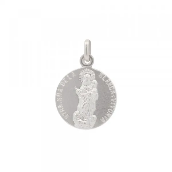 Medalla Mini Virgen Blanca Plata 17mm*Eguzkilore Sale