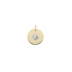 Medalla Oro y Central Oro Blanco 12mm*Eguzkilore Online