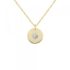 Medalla Oro y Central Oro Blanco 12mm*Eguzkilore Online