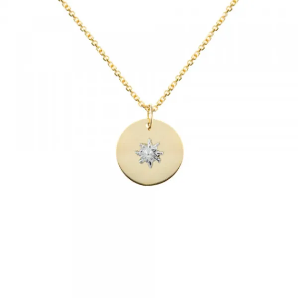 Medalla Oro y Central Oro Blanco 12mm*Eguzkilore Online