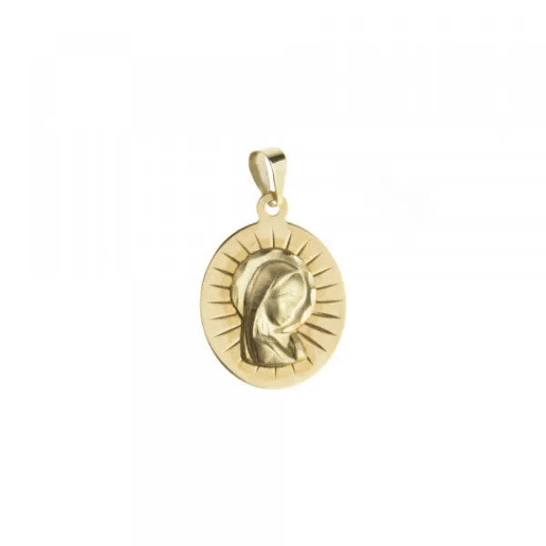 Medalla Ovalada Virgen Niña Oro 18mm*Eguzkilore Outlet