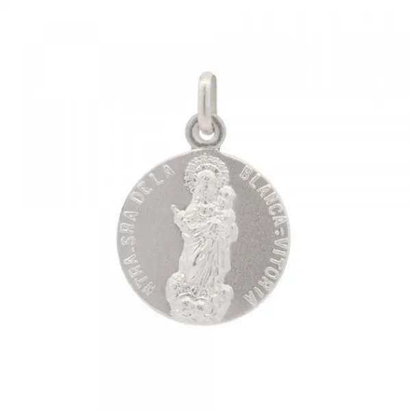 Medalla Virgen Blanca Plata 20mm*Eguzkilore Clearance