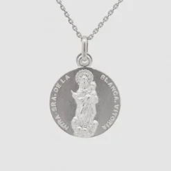 Medalla Virgen Blanca Plata 20mm*Eguzkilore Clearance
