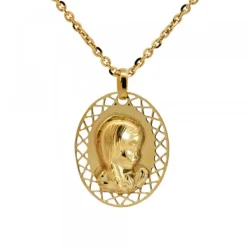 Medalla Virgen Niña de Plata Dorada Personalizable*Eguzkilore Online
