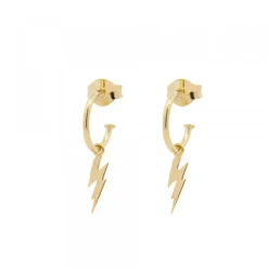 Pack Colgante y Pendientes Rayo de Plata Dorada*Eguzkilore Online