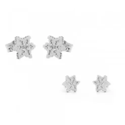 Pack Dúo Pendientes Oro Blanco y Brillante*Eguzkilore