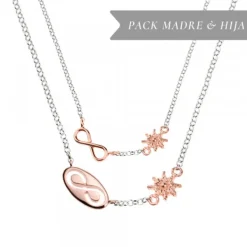 Pack Madre e Hija Gargantilla Infinito de Plata Rosa*Eguzkilore Outlet