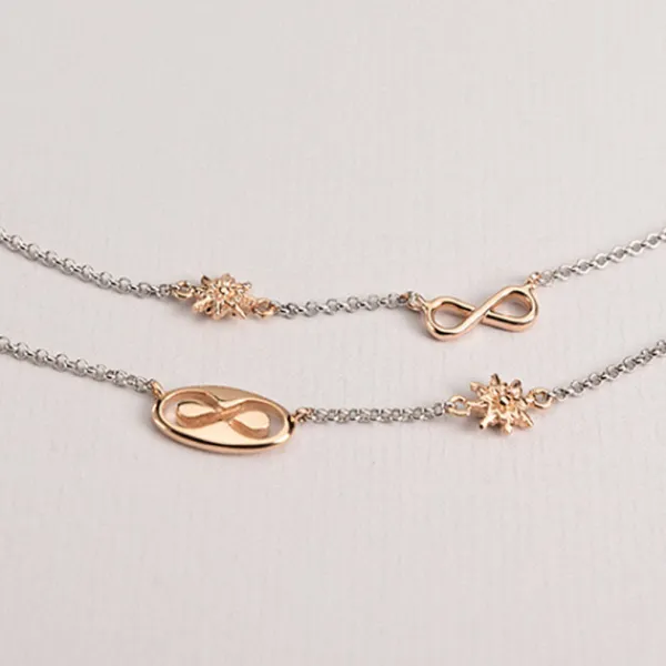 Pack Madre e Hija Gargantilla Infinito de Plata Rosa*Eguzkilore Outlet