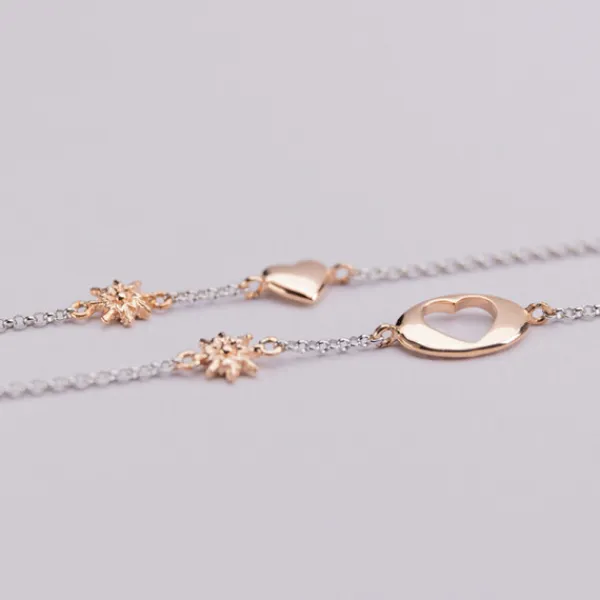 Pack Madre e Hija Pulsera Corazón de Plata Rosa*Eguzkilore