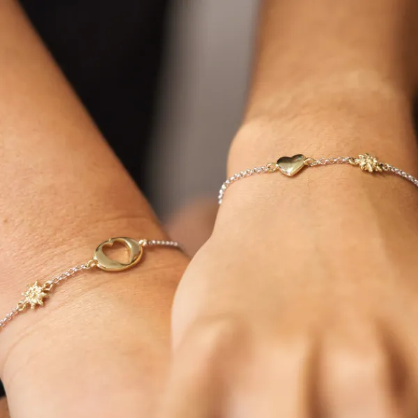 Pack Madre e Hija Pulsera Corazón Dorado*Eguzkilore New