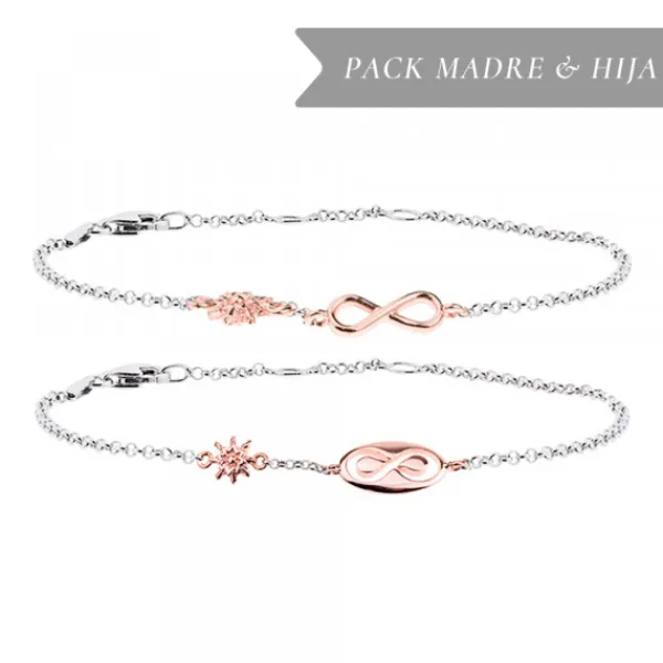 Pack Madre e Hija Pulsera Infinito Rosa*Eguzkilore Sale