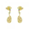 Pendientes Almendra Plata Dorada y Circonitas Multicolor*Eguzkilore Sale