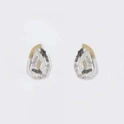 Pendientes Almendra Vitoria Silueta Plata y Lámina de Oro*Eguzkilore New