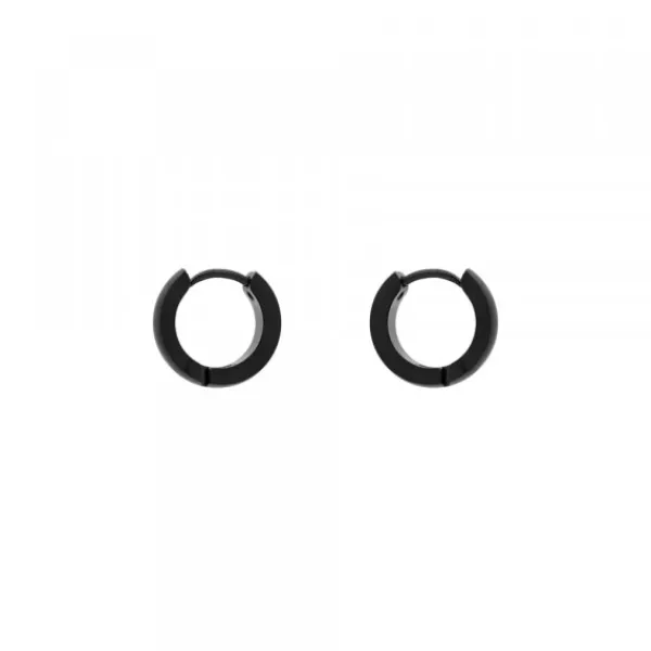 Pendientes Aro Acero Negro Fino 13mm*Eguzkilore Clearance