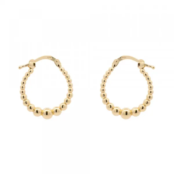 Pendientes Aro Bolitas Plata Dorada 15mm*Eguzkilore Discount
