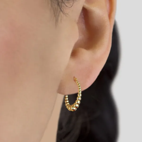 Pendientes Aro Bolitas Plata Dorada 15mm*Eguzkilore Discount
