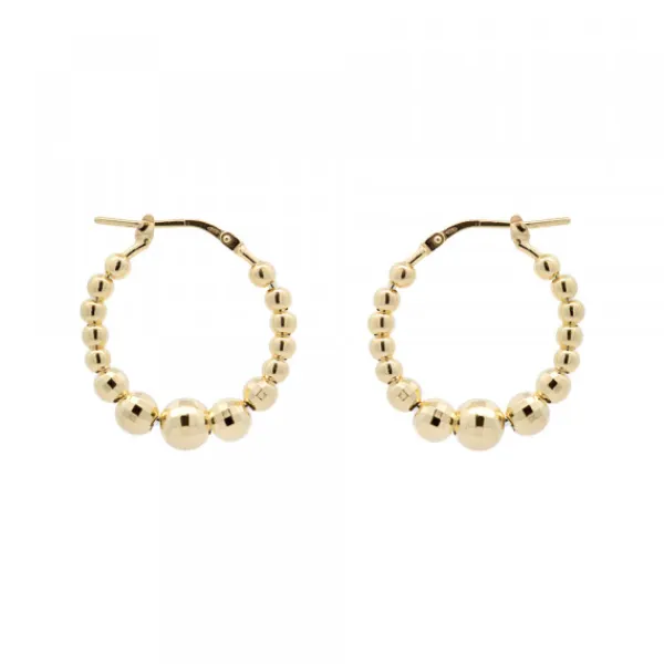 Pendientes Aro Bolitas Plata Dorada 20mm*Eguzkilore Outlet