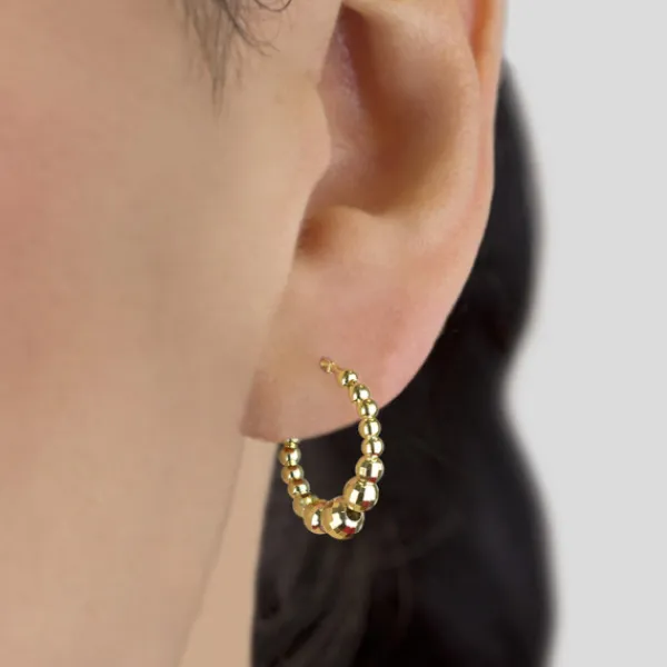 Pendientes Aro Bolitas Plata Dorada 20mm*Eguzkilore Outlet