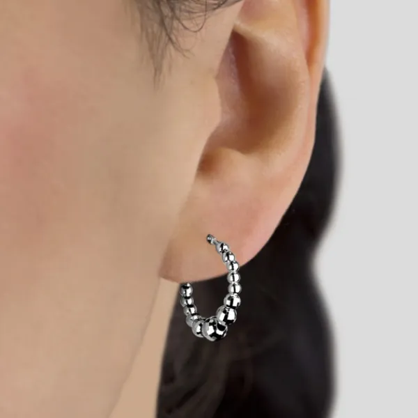 Pendientes Aro Bolitas Rutenio 20mm*Eguzkilore Discount