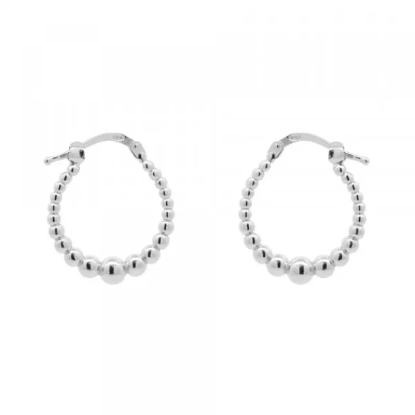 Pendientes Aro con Bolitas Plata 15mm*Eguzkilore Best
