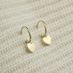 Pendientes Aro Corazón de Plata Dorada*Eguzkilore Sale