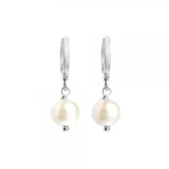 Pendientes Aro Cripa Plata y Perla 12mm*Eguzkilore Hot