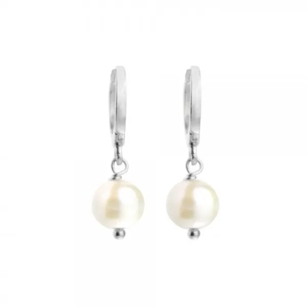 Pendientes Aro Cripa Plata y Perla 12mm*Eguzkilore Hot
