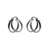 Pendientes Aro Doble de Plata Negra 16mm*Eguzkilore Outlet