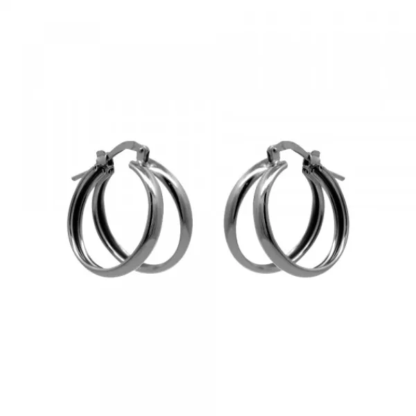 Pendientes Aro Doble de Plata Negra 16mm*Eguzkilore Outlet