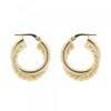 Pendientes Aro Doble Entrelazados Plata Dorada 20mm*Eguzkilore