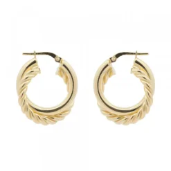 Pendientes Aro Doble Entrelazados Plata Dorada 20mm*Eguzkilore