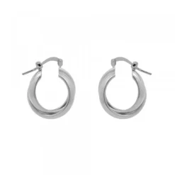 Pendientes Aro Doble Entrelazados Plata 15mm*Eguzkilore Hot