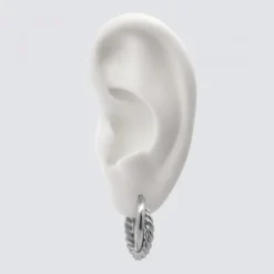 Pendientes Aro Doble Entrelazados en Rutenio 20mm*Eguzkilore Sale
