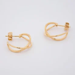 Pendientes Aro Doble Plata Dorada 20mm*Eguzkilore Online